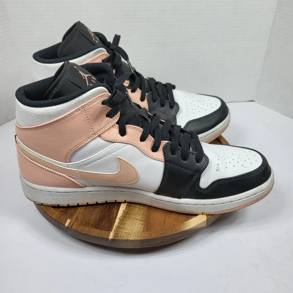 Jordan Air Jordan 1 Mid Mens 12 Arctic Orange Black White 554724-133‎ Sneaker